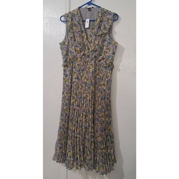Banana Republic Womens Medium Prairie Cottage Midi Dress Lavender Green $119.99 - Picture 2 of 7